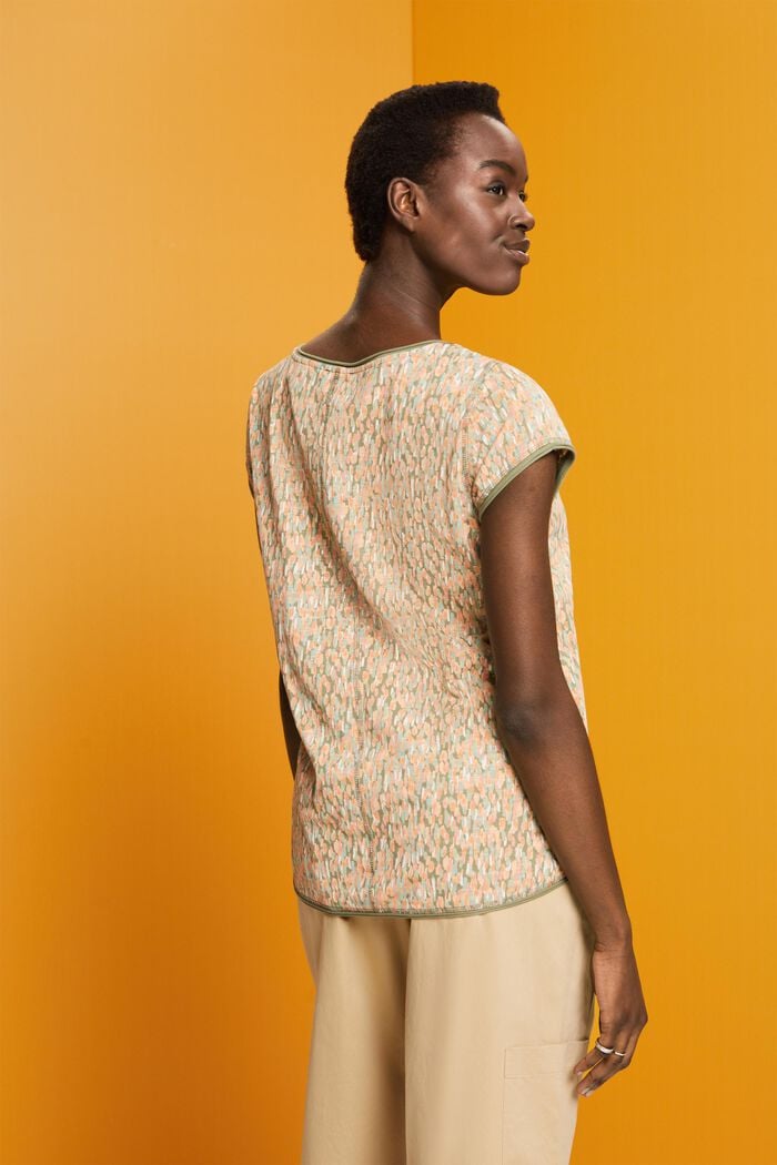 Camiseta con estampado allover, 100 % algodón, PASTEL GREEN, detail image number 3