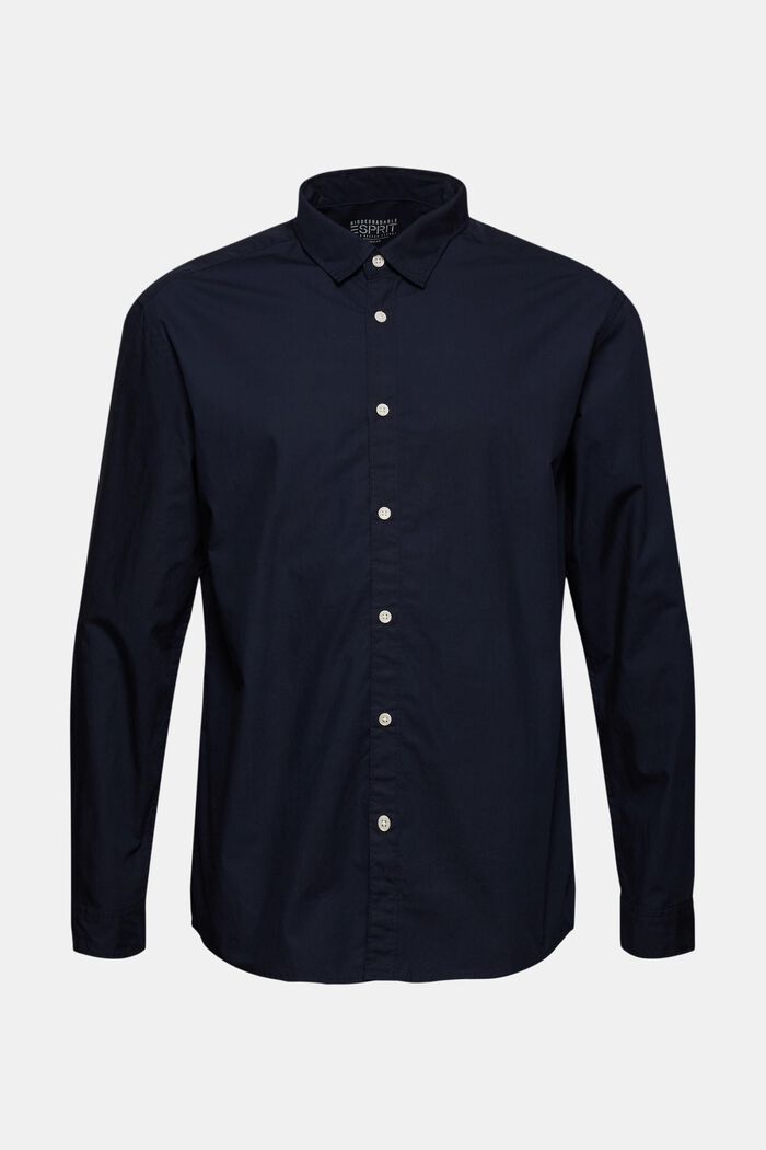 Camisa en 100 % algodón ecológico Pima, NAVY, detail image number 0
