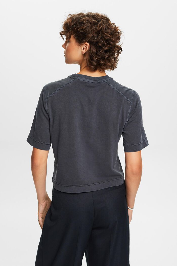 Camiseta de algodón con corte cuadrado, BLACK, detail image number 3