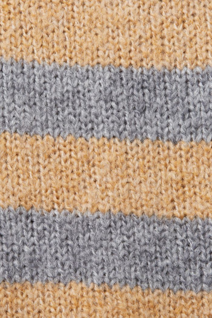 Jersey a rayas en mezcla de lana y mohair, DUSTY NUDE, detail image number 5
