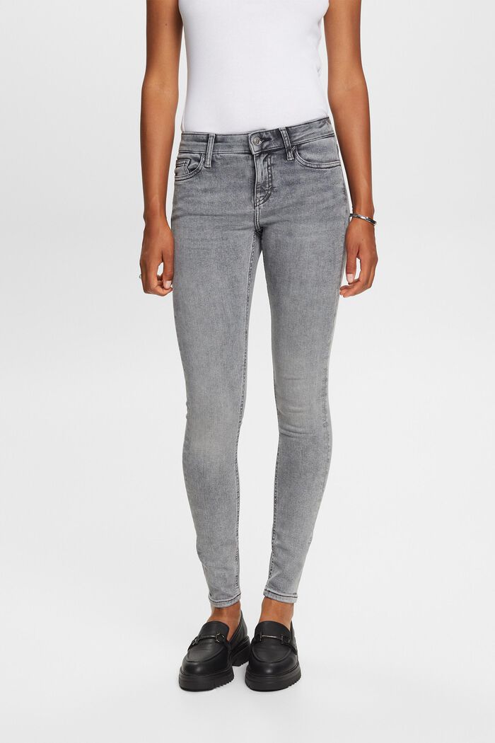 Jeans skinny mid-rise, GREY MEDIUM WASHED, detail image number 0