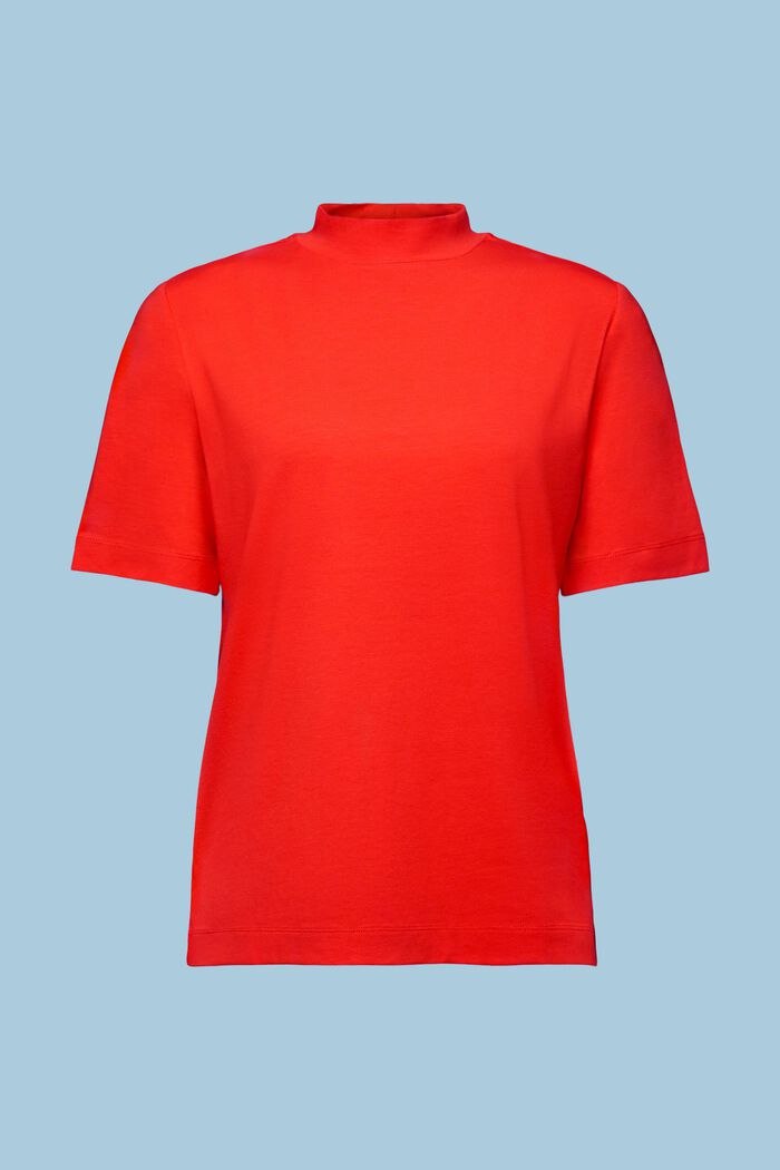 Camiseta de jersey con cuello redondo, RED, detail image number 6