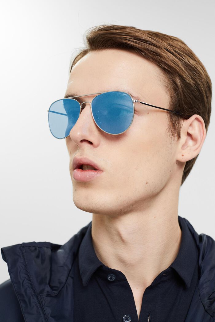 Gafas de sol unisex estilo aviador, NAVY BLUE, detail image number 3