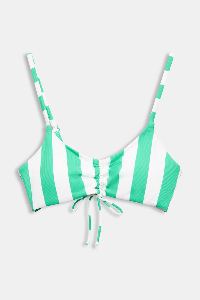 Top de bikini con relleno y diseño de rayas, NEW GREEN, detail image number 4