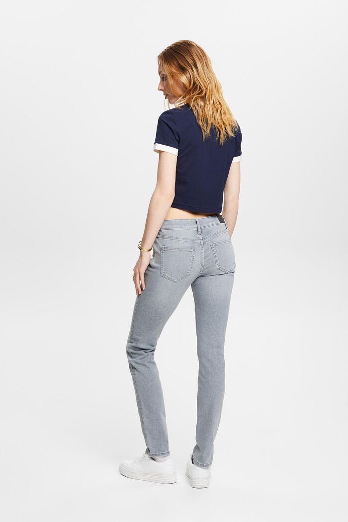Jeans mid-rise slim fit, GREY LIGHT WASHED, detail image number 3