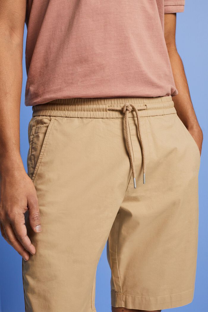 Pantalones cortos en sarga de algodón, BEIGE, detail image number 2