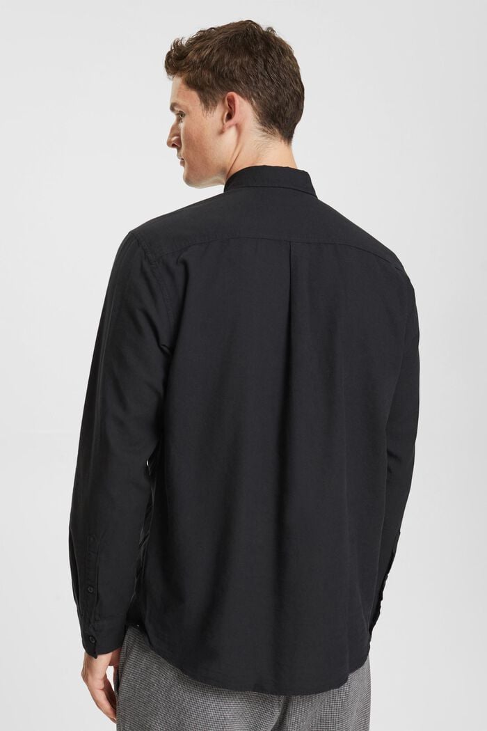Camisa con cuello abotonado, 100% algodón, BLACK, detail image number 3