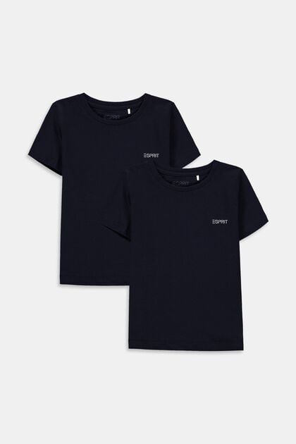 Pack de dos camisetas en 100 % algodón, NAVY, overview