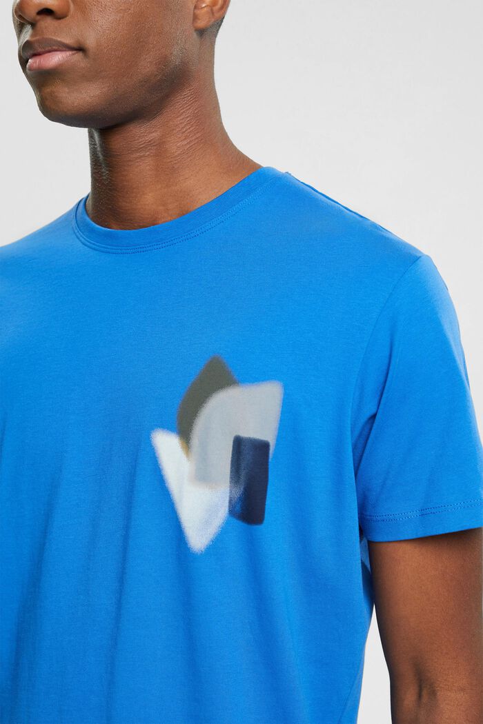 Camiseta con estampado en el pecho, BLUE, detail image number 0