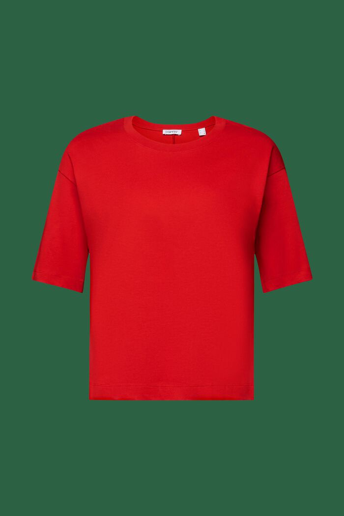 Camiseta entallada de cuello redondo, DARK RED, detail image number 6