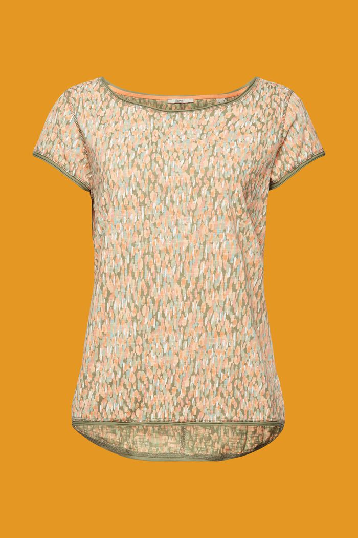 Camiseta con estampado allover, 100 % algodón, PASTEL GREEN, detail image number 6