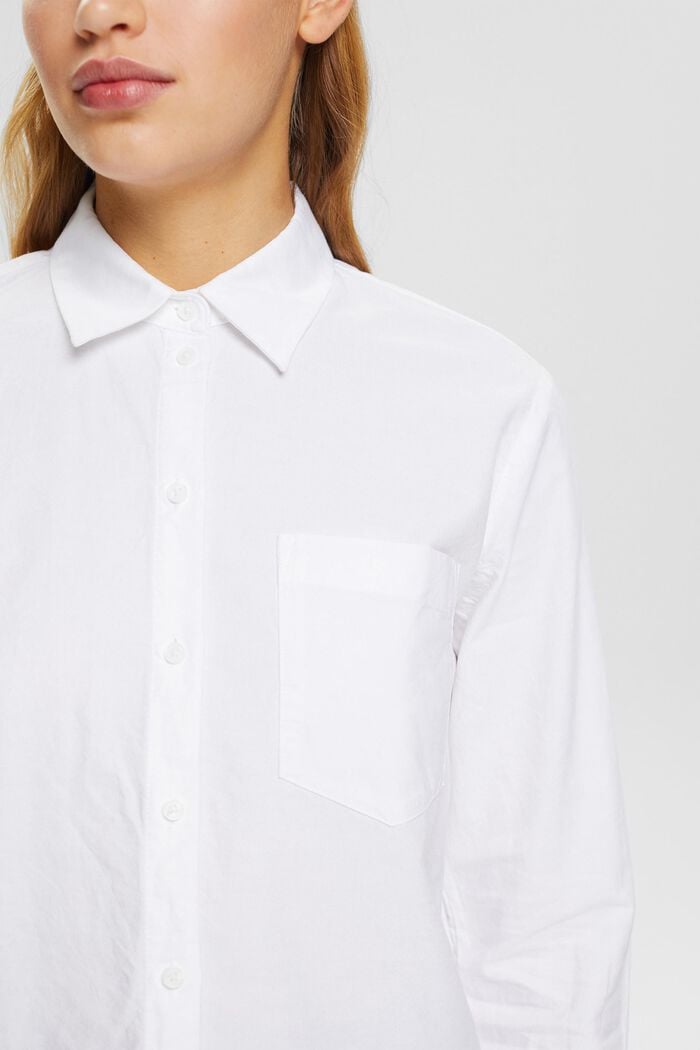 Blusa de algodón con bolsillo, WHITE, detail image number 2