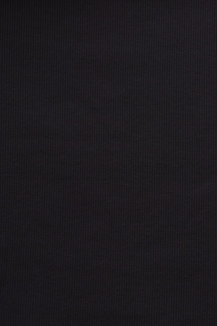Camiseta cropped acanalada de algodón, BLACK, detail image number 5