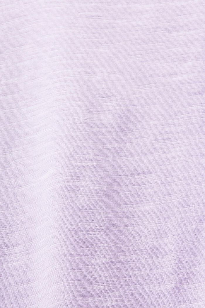 Camiseta de tejido jersey con cuello en pico, LAVENDER, detail image number 4