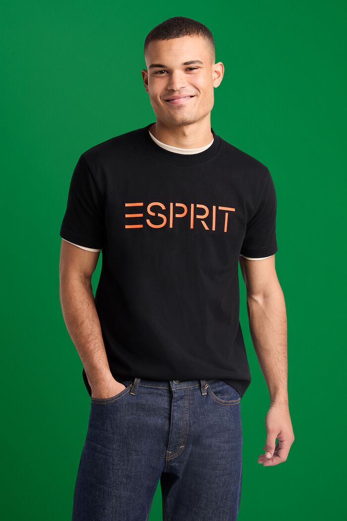 Camiseta unisex en jersey de algodón con logotipo, BLACK, detail image number 0