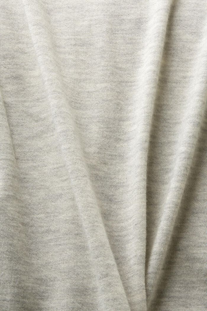 Jersey de cachemir con cuello en pico, LIGHT GREY, detail image number 5