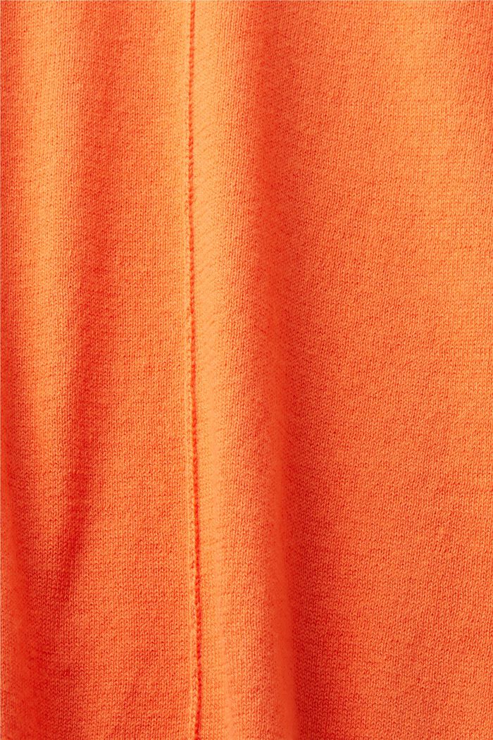 Jersey de punto con cuello en pico, ORANGE RED, detail image number 4