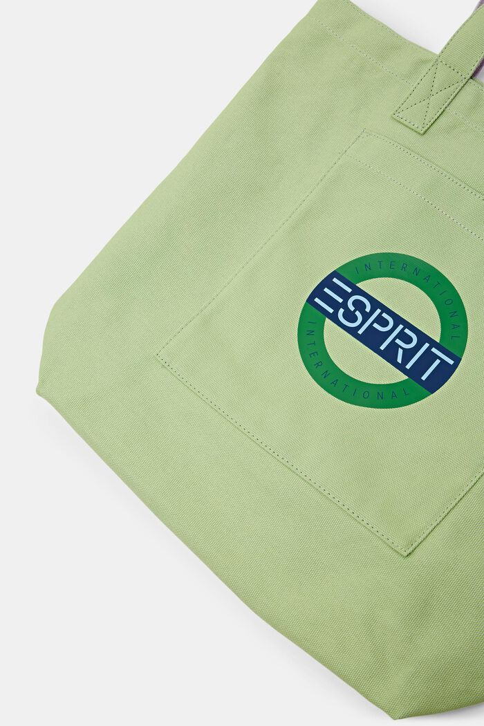 Bolso de mano de lona con logotipo, LIGHT GREEN, detail image number 1