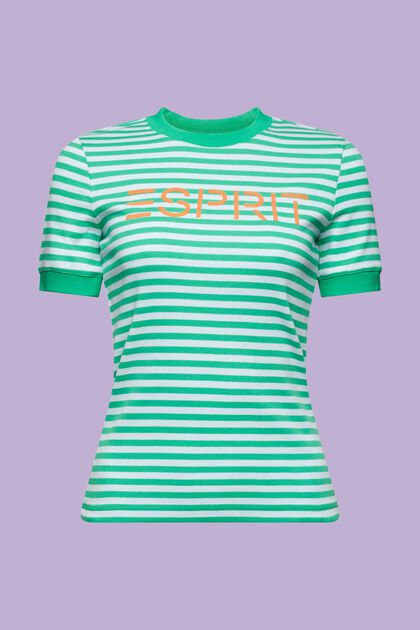 Camiseta de algodón con logotipo a rayas