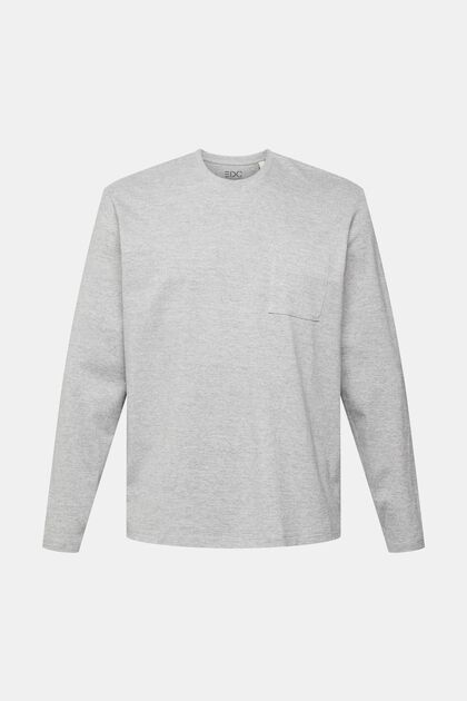 Camiseta de manga larga en tejido jersey, LENZING™ ECOVERO™, MEDIUM GREY, overview