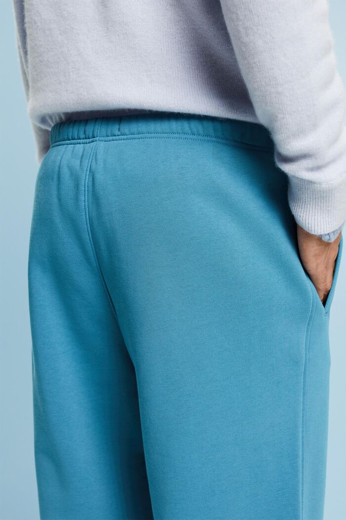 Pantalones de felpa de algodón con logotipo, DARK TURQUOISE, detail image number 4