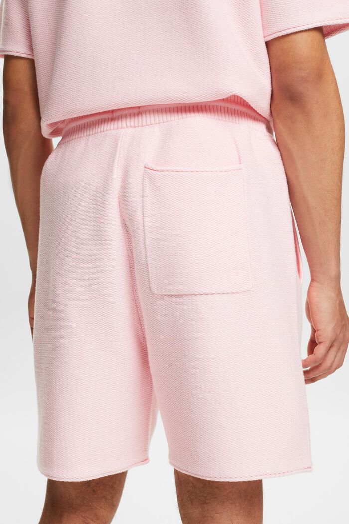 Shorts en felpa de algodón, PASTEL PINK, detail image number 3