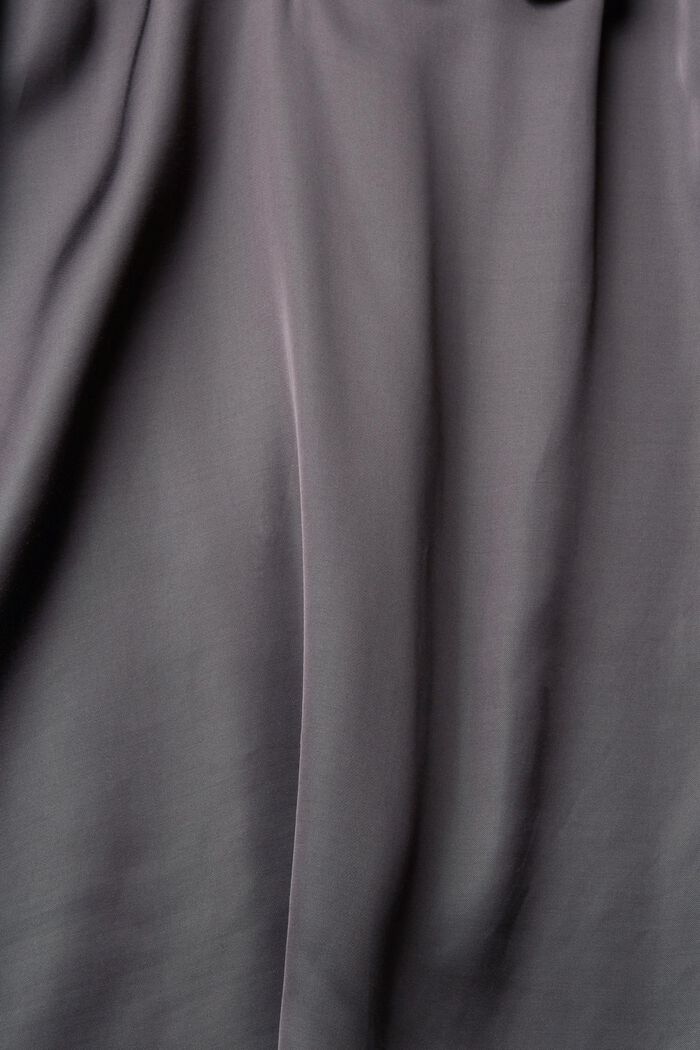 Blusa de satén con cuello fruncido, LENZING™ ECOVERO™, ANTHRACITE, detail image number 1