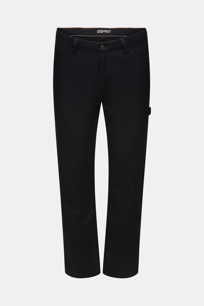 Pantalón estilo carpintero de tiro medio y corte recto, BLACK, detail image number 7