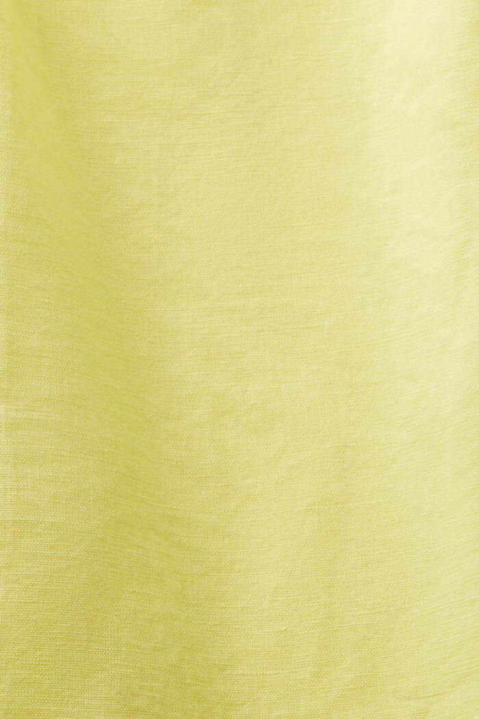 Blusa fruncida sin mangas en lino y algodón, PASTEL YELLOW, detail image number 5