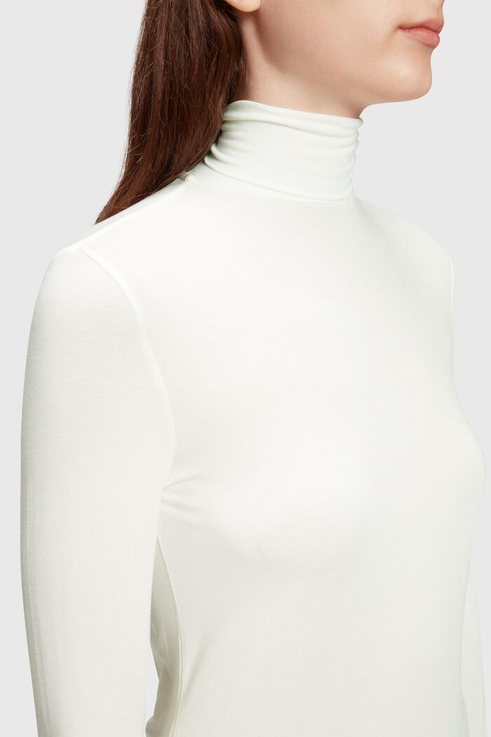 Camiseta de manga larga con cuello vuelto, TENCEL™, OFF WHITE, detail image number 2