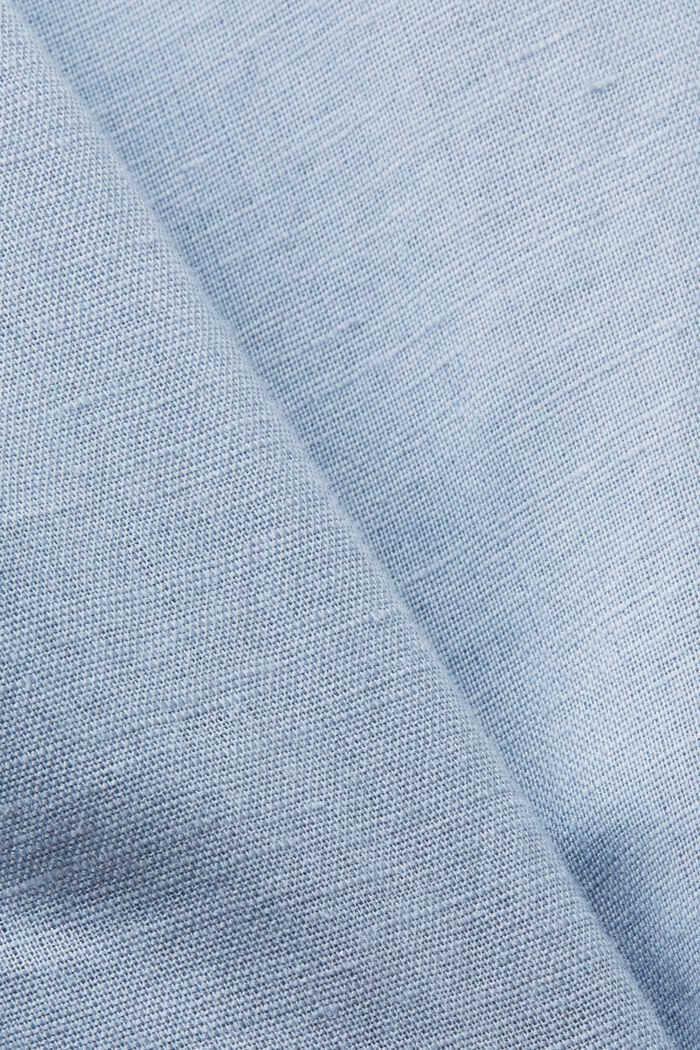 Vestido camisero de algodón y lino, LIGHT BLUE LAVENDER, detail image number 5