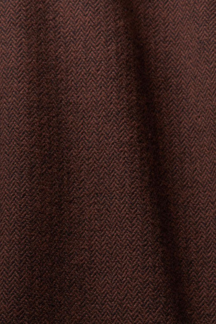 Pantalón de corte ajustado con diseño de espiga, DARK BROWN, detail image number 5
