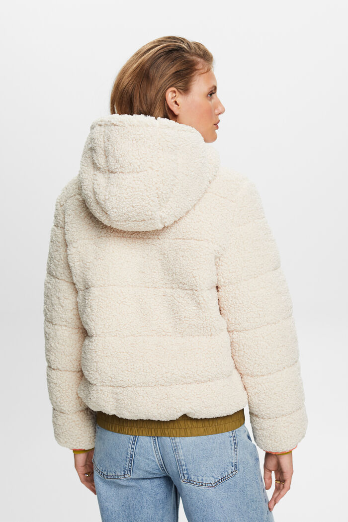 Reciclada: chaqueta reversible con borreguillo, CREAM BEIGE, detail image number 3