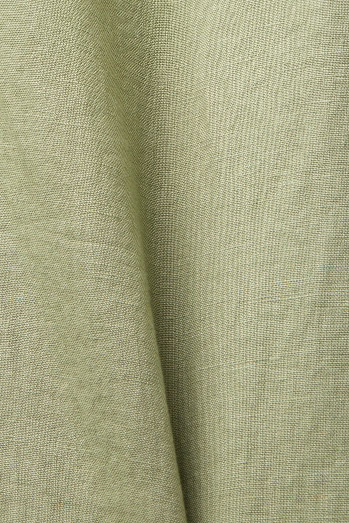 Pantalones de lino de corte ancho, LIGHT KHAKI, detail image number 6