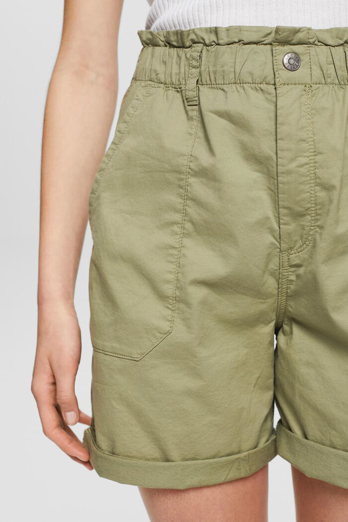 Pantalones cortos ligeros con cintura elástica, LIGHT KHAKI, detail image number 4