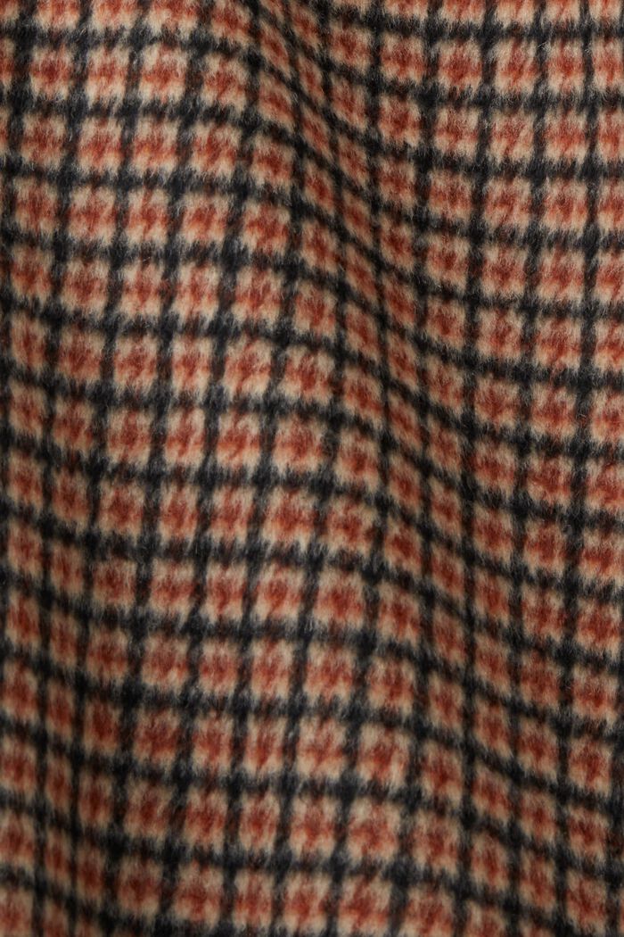 Abrigo a cuadros confeccionado en mezcla de lana, TERRACOTTA, detail image number 6