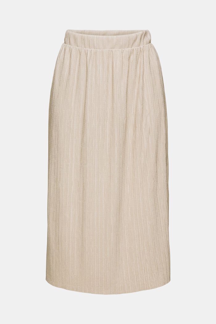 Falda midi con efecto arrugado, LIGHT TAUPE, detail image number 5