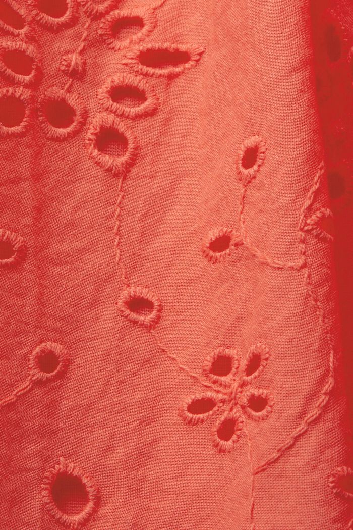 Vestido en encaje de algodón, CORAL ORANGE, detail image number 5