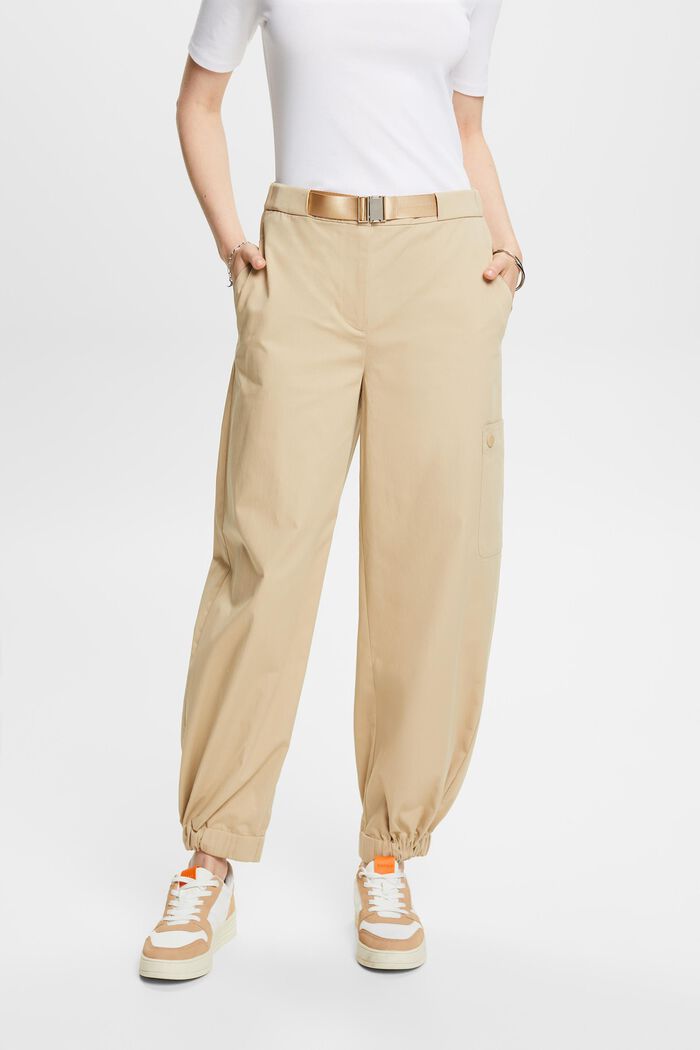 Pantalones deportivos de sarga de algodón, SAND, detail image number 0