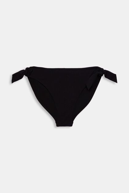 Braguitas de bikini con textura y lazos, BLACK, overview