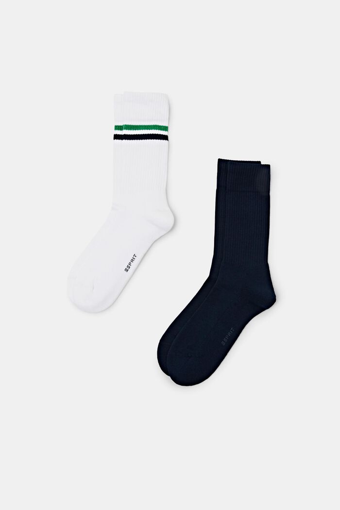 Pack de 2 pares de calcetines deportivos, algodón ecológico, WOOLWHITE, detail image number 0