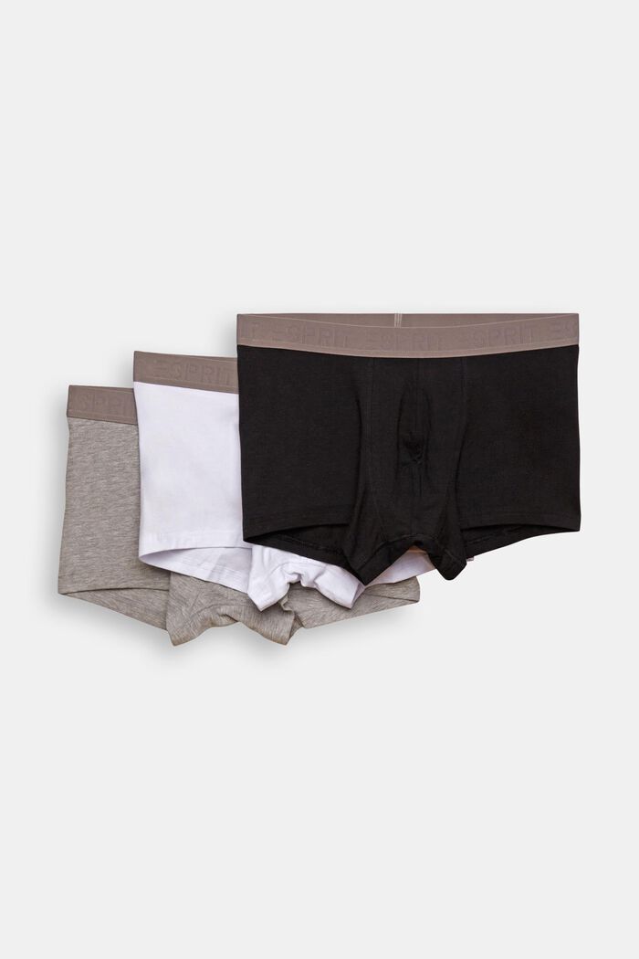 Multipack de calzoncillos cortos de algodón elástico, GREY, overview