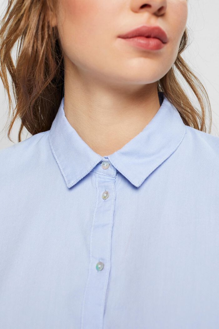 Blusa camisera en 100% algodón, LIGHT BLUE, detail image number 2