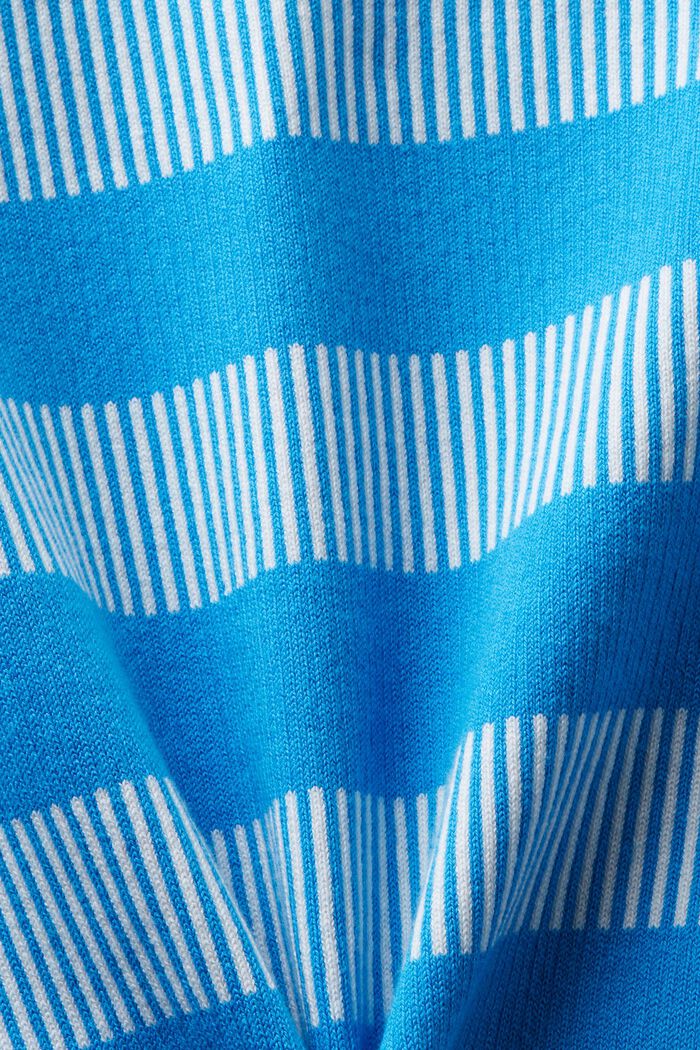 Jersey de cuello redondo, rayas y estilo jacquard, BLUE, detail image number 5