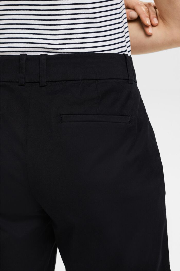 Pantalón corto de sarga con dobladillo, BLACK, detail image number 4