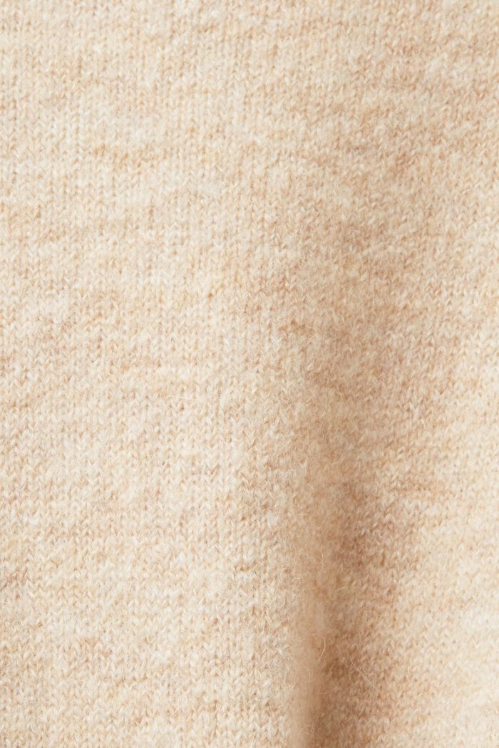Cárdigan de manga larga abierto en mezcla de lana, SAND, detail image number 5
