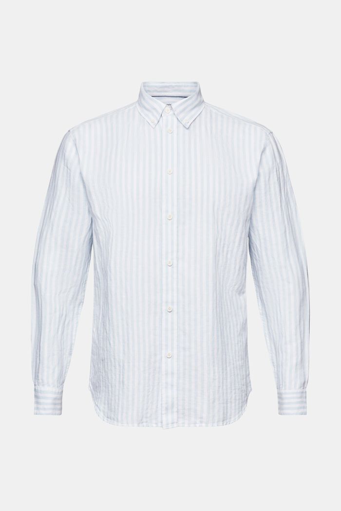 Camiseta de popelina de algodón a rayas, LIGHT BLUE, detail image number 5