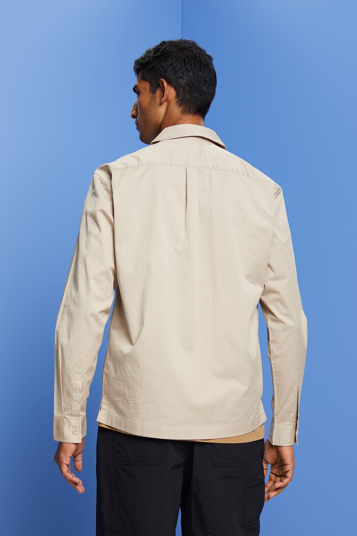 Camisa de algodón con dos bolsillos en el pecho, LIGHT TAUPE, detail image number 3