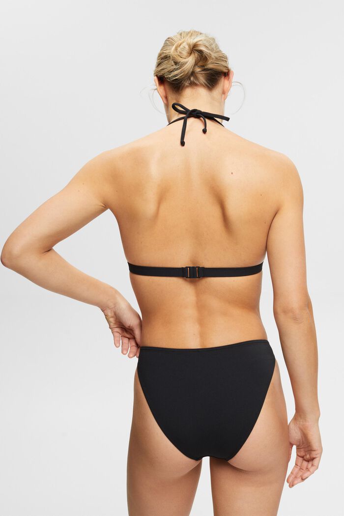Top de bikini con cuello halter y lazos, BLACK, detail image number 2