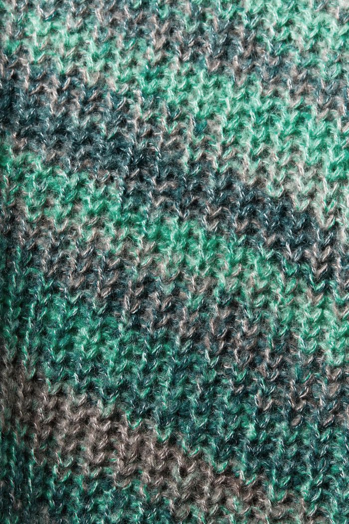 Cárdigan de punto con lana, TEAL GREEN, detail image number 1